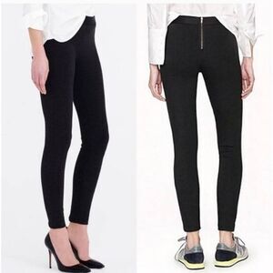 J crew black pixie back zipper pant ponte pointe career wear office casual pull